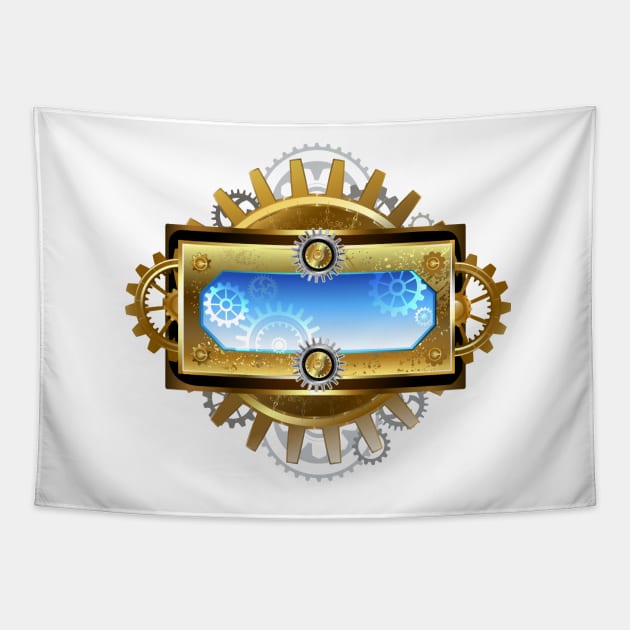 Steampunk Gears on White Background Tapestry by Blackmoon9
