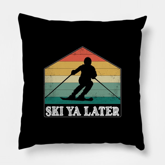 Ski Ya Later Vintage Pillow by FamiLane