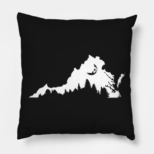 Virginia Forest Moon Silhouette Pillow