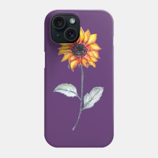 Sunflower Garden On Periwinkle Color Phone Case