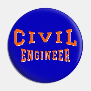 Civil Engineer in Orange Color Text Pin