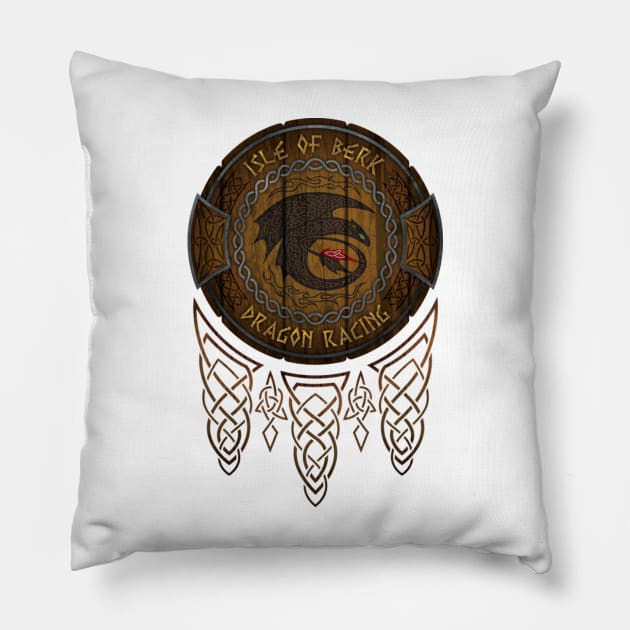 dragon racing Pillow by fioruna25