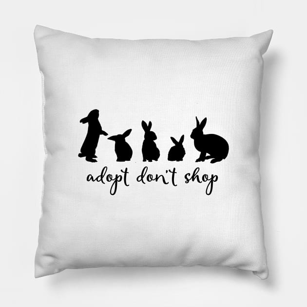 Adopt Don't Shop - Alternate Bunny Edition Pillow by Adopt Don't Shop