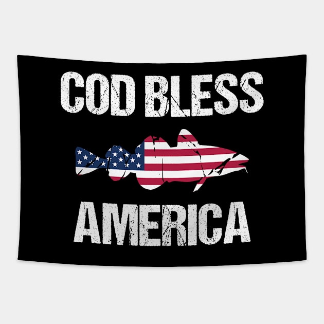 Cod Bless America Cod Fish Tapestry by Shirts That Bangs