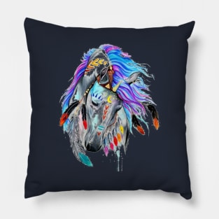 Colorful horse head Pillow