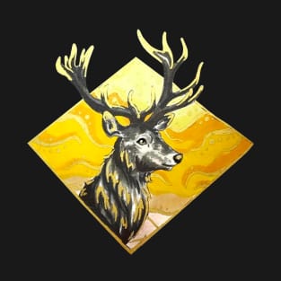 Golden Stag Head T-Shirt