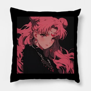 Retro 90s pink moon cutie Pillow