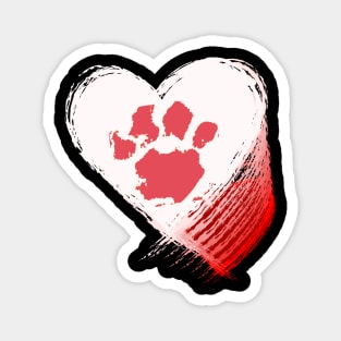 Paw Print Hearts Magnet