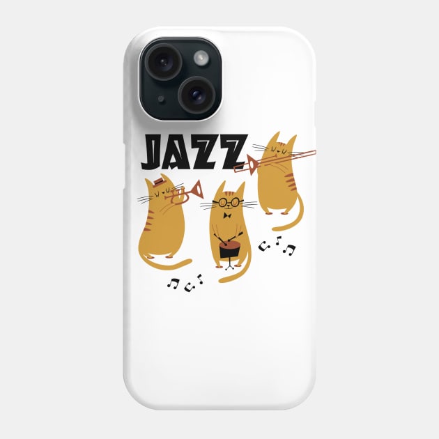 Cats Playing Jazz Music Phone Case by cinchwares