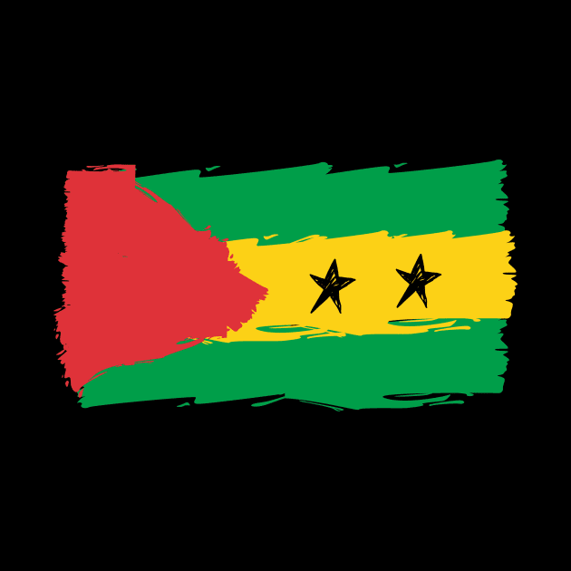 São Tomé and Príncipe painted flag by Luso Store