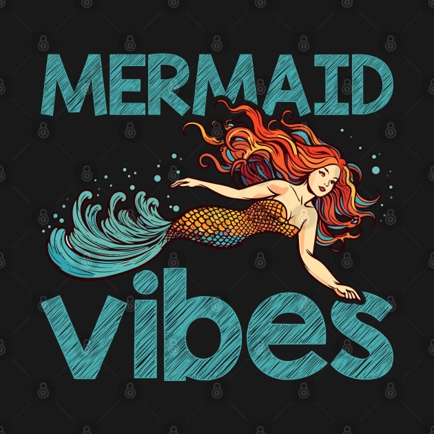 Mermaid Vibes Funny Mermaid For Women Girls Mythical Creature Mermaid by Rosemat