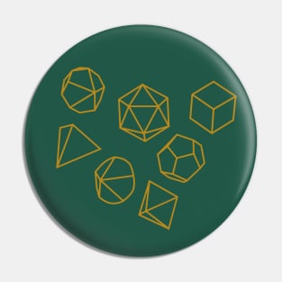 Geometric Dice Pattern in Mustard Pin