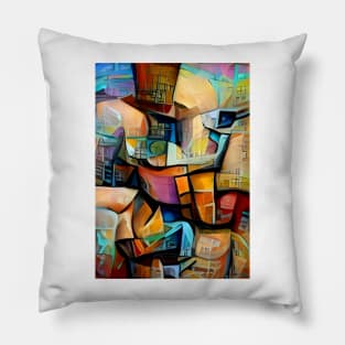 Hidden Structure Cubist Design Pillow