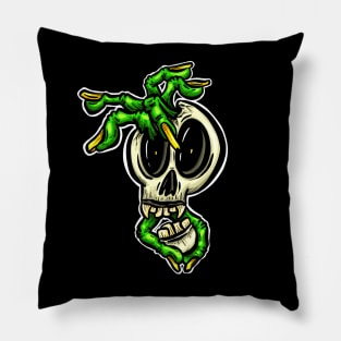 Skeleton Zombie Fingers Halloween Horror Cartoon Logo Pillow