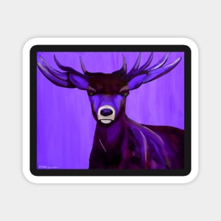 Vibrant ethereal purple stag buck deer cool Magnet