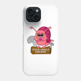 Kids world Heroes Newborn baby Snail with Honey Boo Vector Art Phone Case