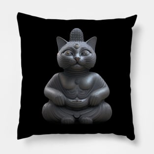 Buddha cat surprised Pillow