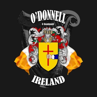 O'Donnell Family Crest Ireland Coat of Arms and Irish Flags T-Shirt