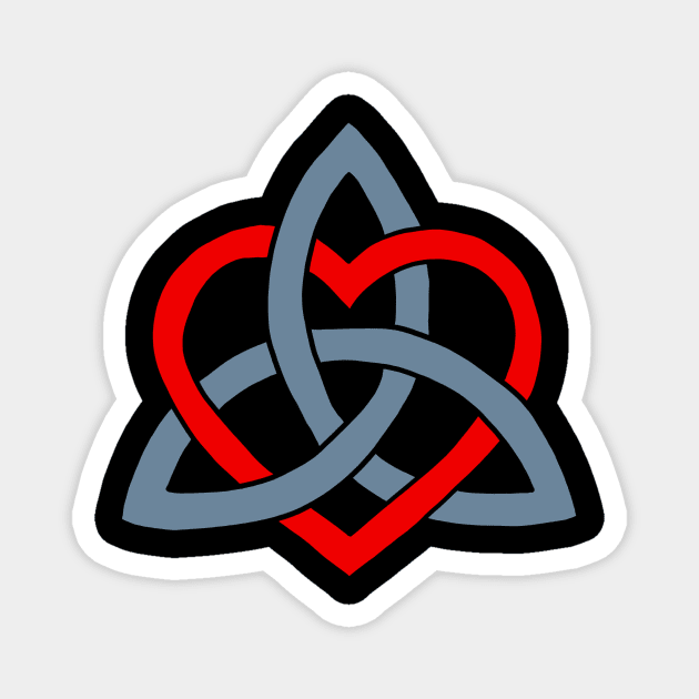 Celtic Heart Knot (red and grey) Magnet by Serene Twilight