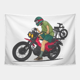 motorcycle rider Tapestry