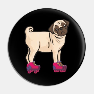 Cool Dog on Skateboard love co Pin