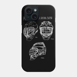 Hockey Goaltender Mask Patent White Phone Case