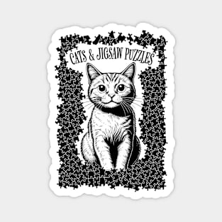 Cats And Jigsaw Puzzles Cat Lover Puzzle Pieces Puzzler Magnet