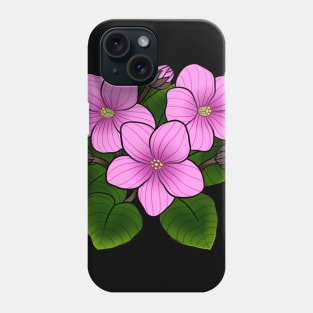 Pink African Violets in Black Phone Case