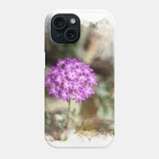 Closeup of Purple Verbena  Digital Watercolor Coachella Valley Wildlife Preserve Phone Case