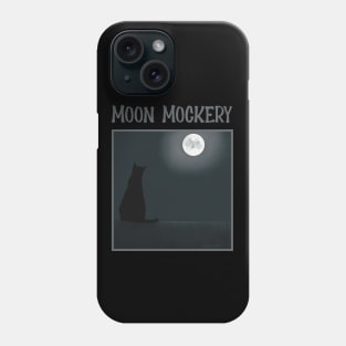 Mouse in the Moon Mocks Cat Sitting on a Fence - cute cat cartoon Phone Case