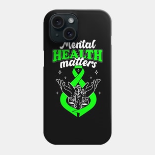 Mental health matters flowers awareness women Phone Case