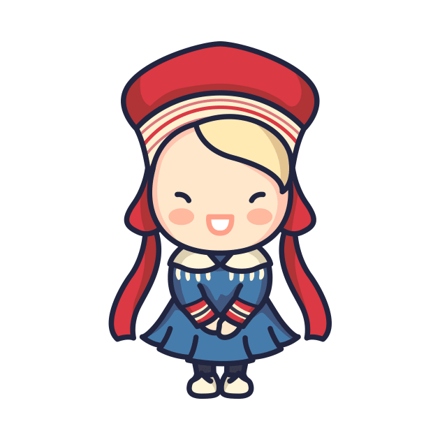 Cute Norwegian Girl in Traditional Clothing by SLAG_Creative