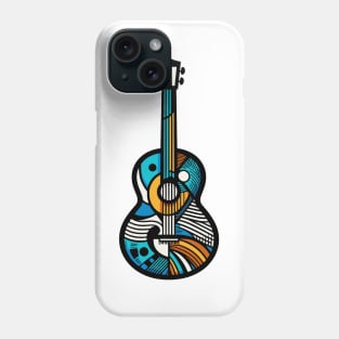 Guitar illustration. Guitar illustration in cubist style Phone Case