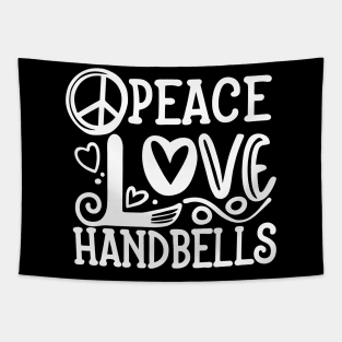 Peace Love Handbells Hearts Peace Design Tapestry