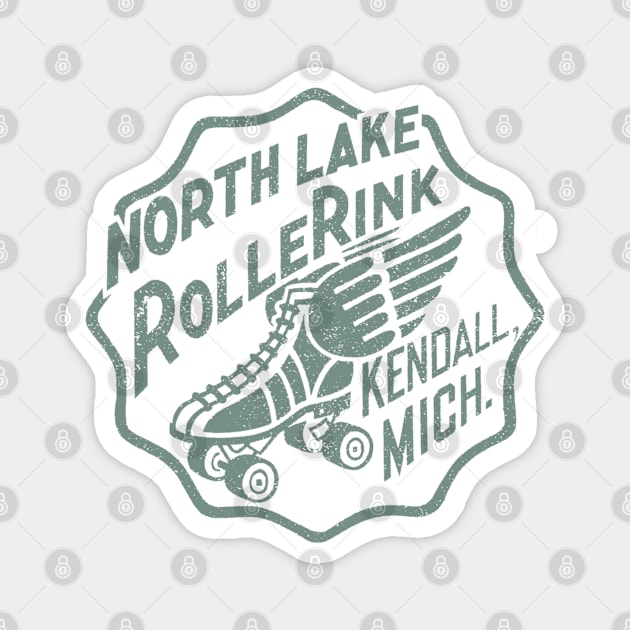 Vintage Roller Skating Kendall Michigan Magnet by Timeless Chaos