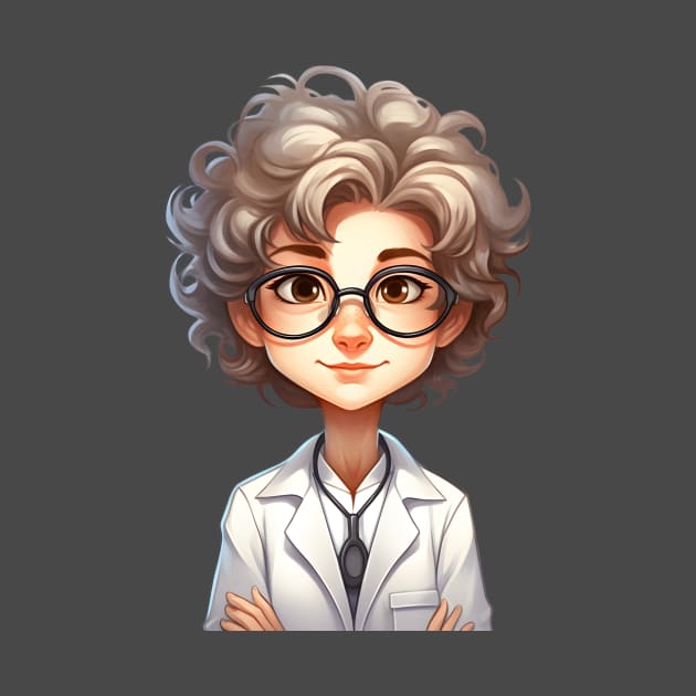 Cartoon Style Portrait - Woman Doctor/Scientist/Lab Worker by Radibor78