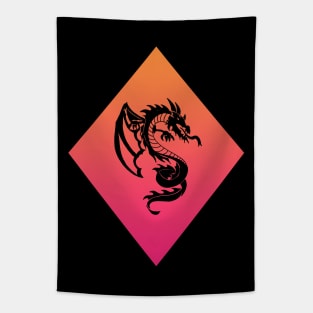 Orange and Pink Diamond Dragon Tapestry