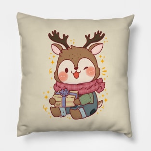 Cute Deer Present Pillow