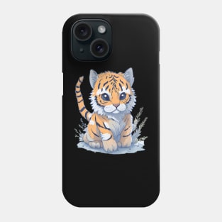 watercolor big cat tiger sticker Phone Case