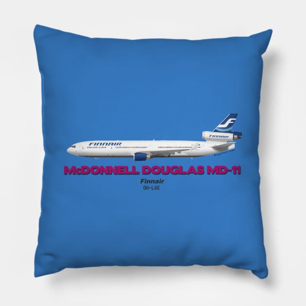 McDonnell Douglas MD-11 - Finnair Pillow by TheArtofFlying
