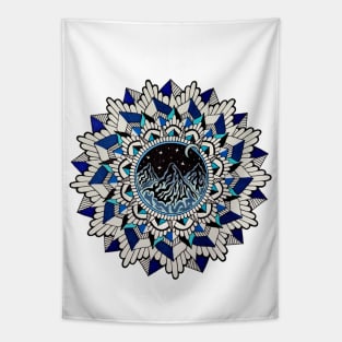 Blue Mountain Mandala Tapestry