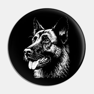 The head of a German shepherd Dog Pin