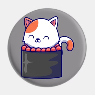 Cute Cat Sushi Cartoon Pin