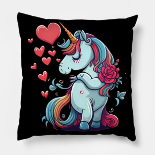 Valentines Unicorn Love Pillow