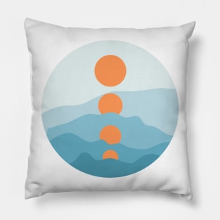 Sun Minimalist Abstract Landscape Pillow