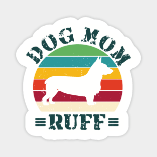 dog mum ruff funny , dog lover vintage valentines funny dog Magnet