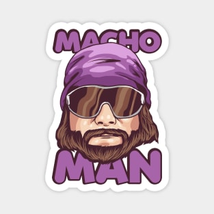 purple macho face Magnet