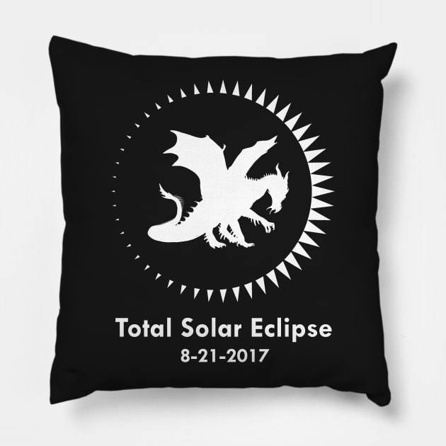 Dragon Total Solar Eclipse August 21 2017 Pillow by FlashMac