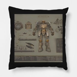 Mech Tech Series #6 - AI Generated Concept Character - Pillow