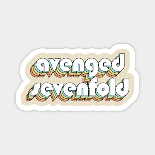 Avenged Sevenfold - Retro Rainbow Typography Faded Style Magnet